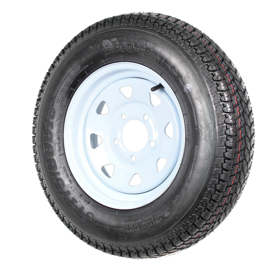 2-Pk Trailer Tire On Rim ST175/80D13 13 in. White Spoke Wheel D175991