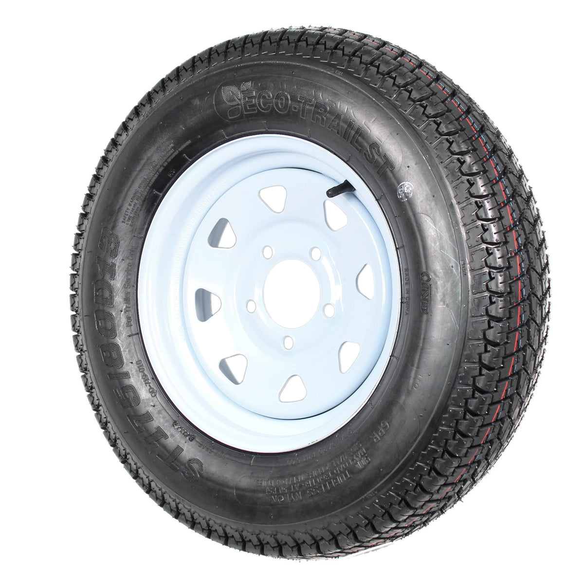 2-Pk Trailer Tire On Rim ST175/80D13 13 in. White Spoke Wheel D175991