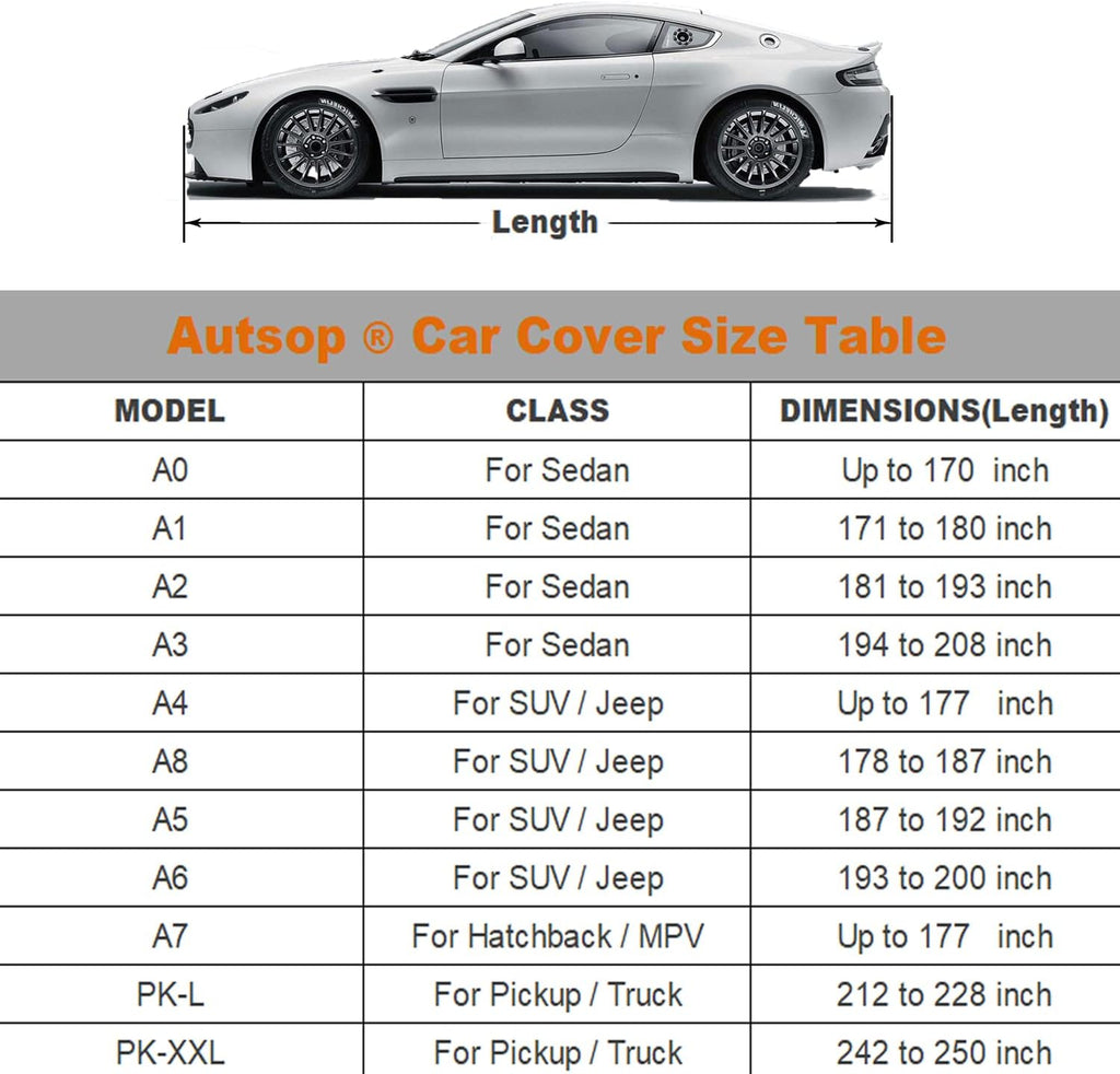 SUV Car Cover Waterproof All Weather 6 Layers with Zipper Cotton H20812