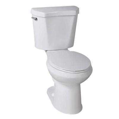 10 in. Rough-in 2-Piece 1.28 GPF Single Flush Round Front Toilet in White U7384