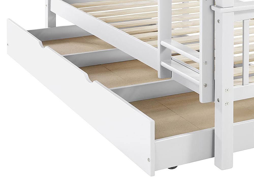 White Solid Wood Twin Trundle Bed G74625