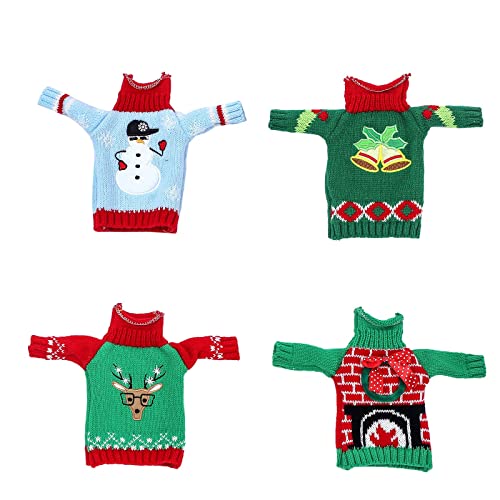 4 Pack Knitted Christmas Wine Bottle Covers M983497