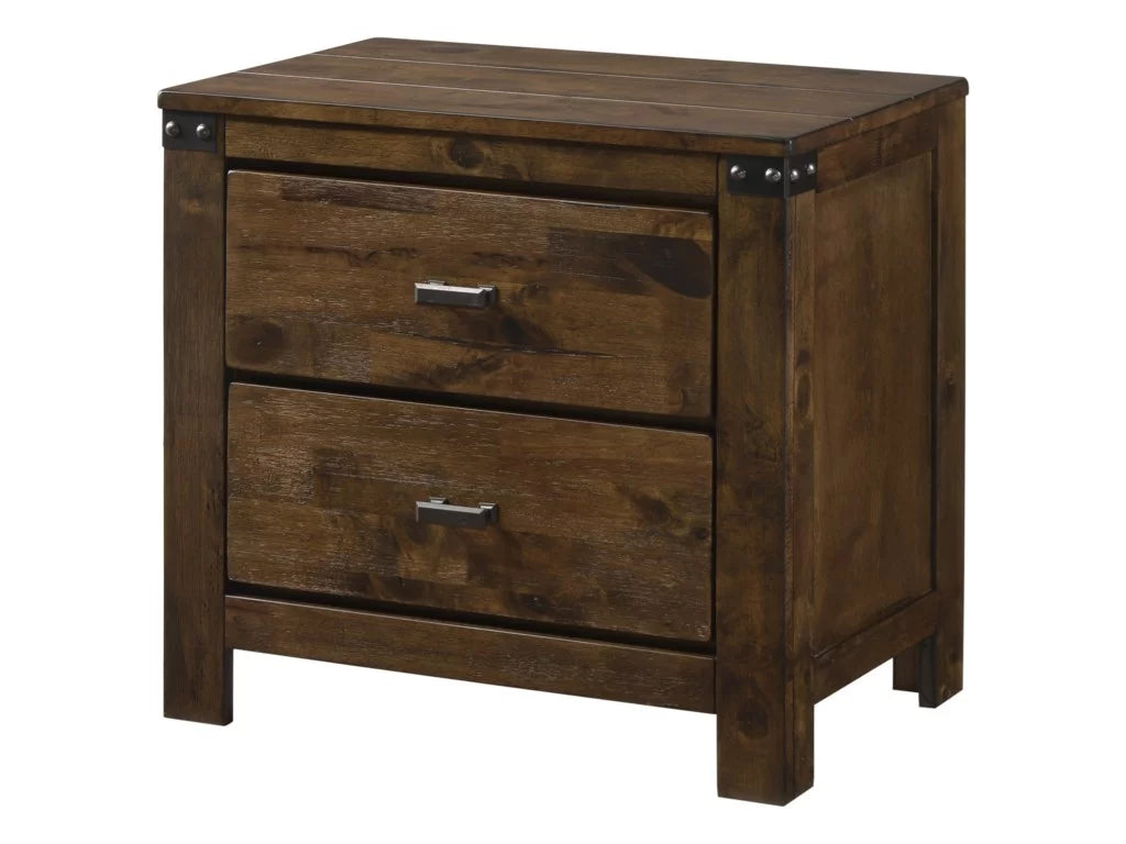 King Size Wooden Bed and 2 Nightstand Bedroom Set D60131