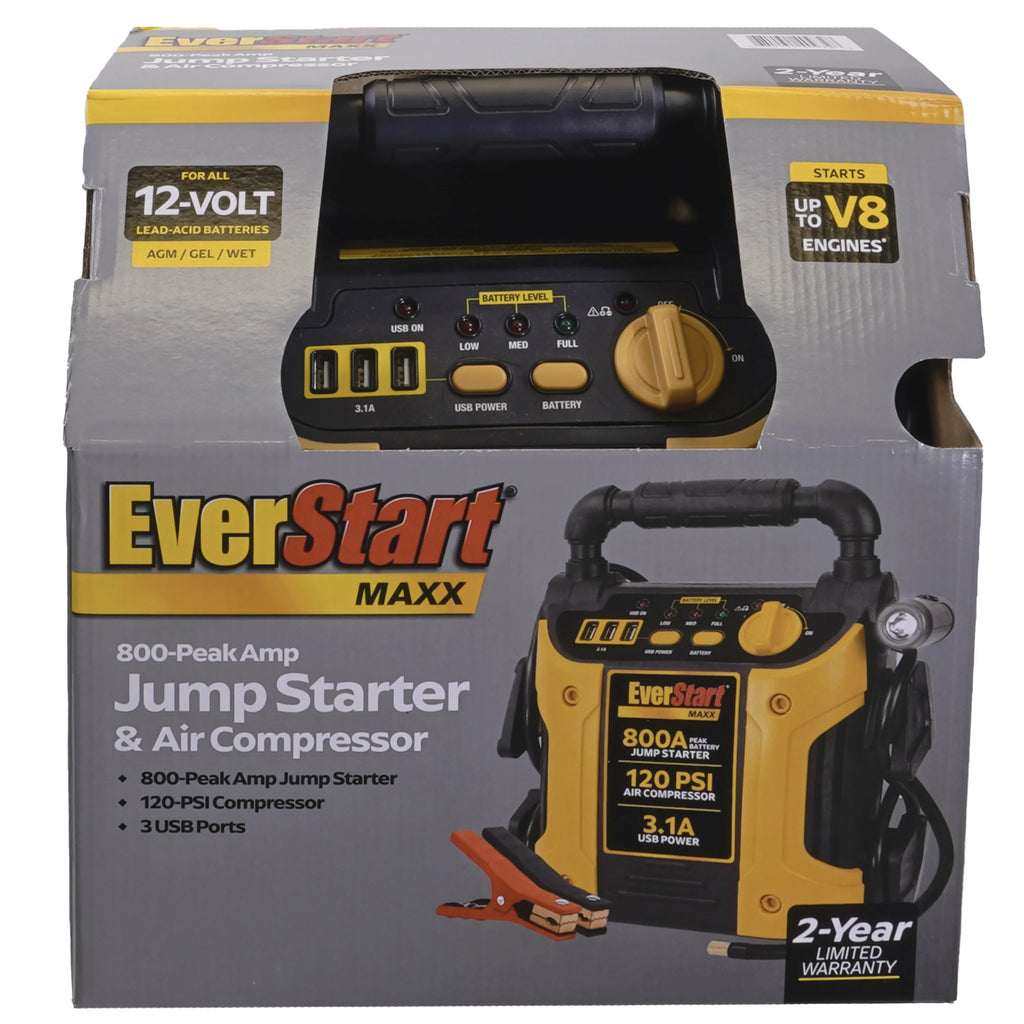 800 Peak Amp Jump Starter with 120 PSI Compressor L783444