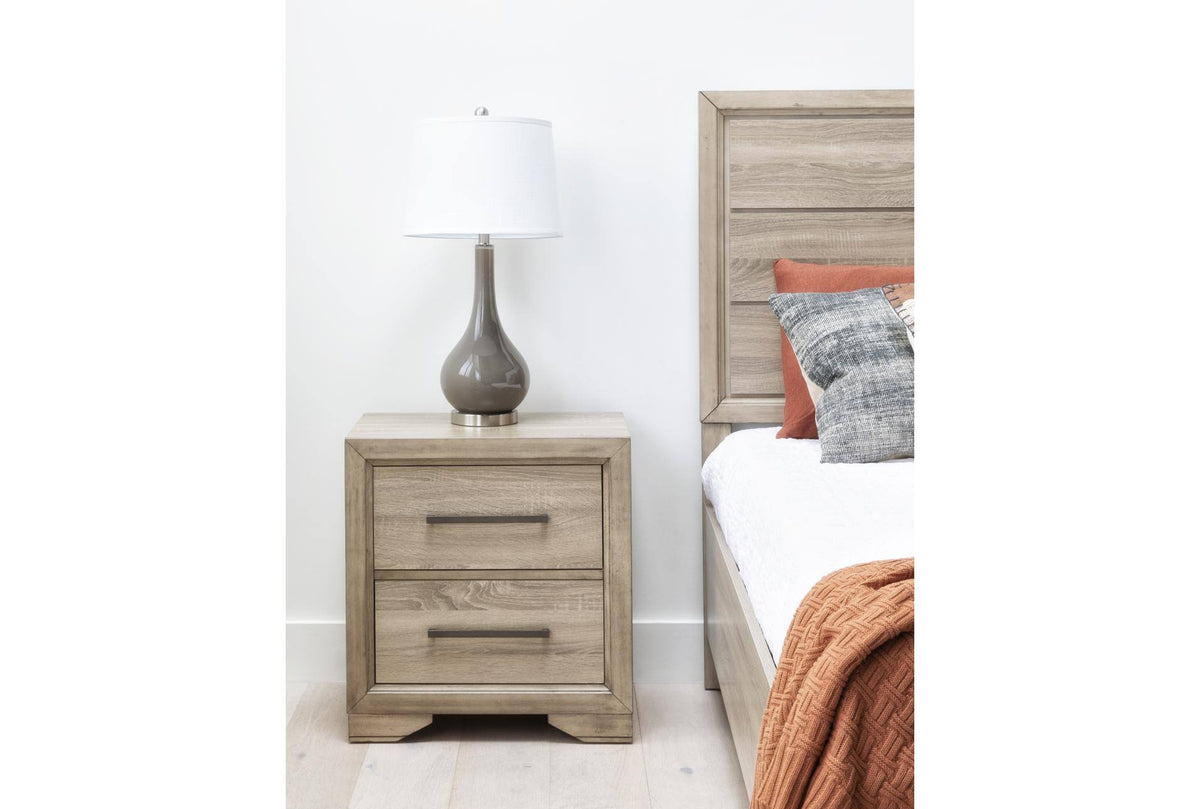 Grey Glass Brushed Nickel Table Lamp D753
