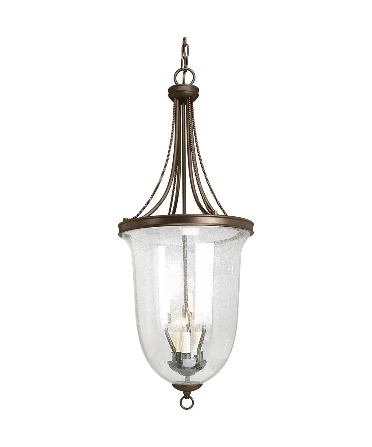 Antique Bronze Seeded Glass Pendant Light Z69243