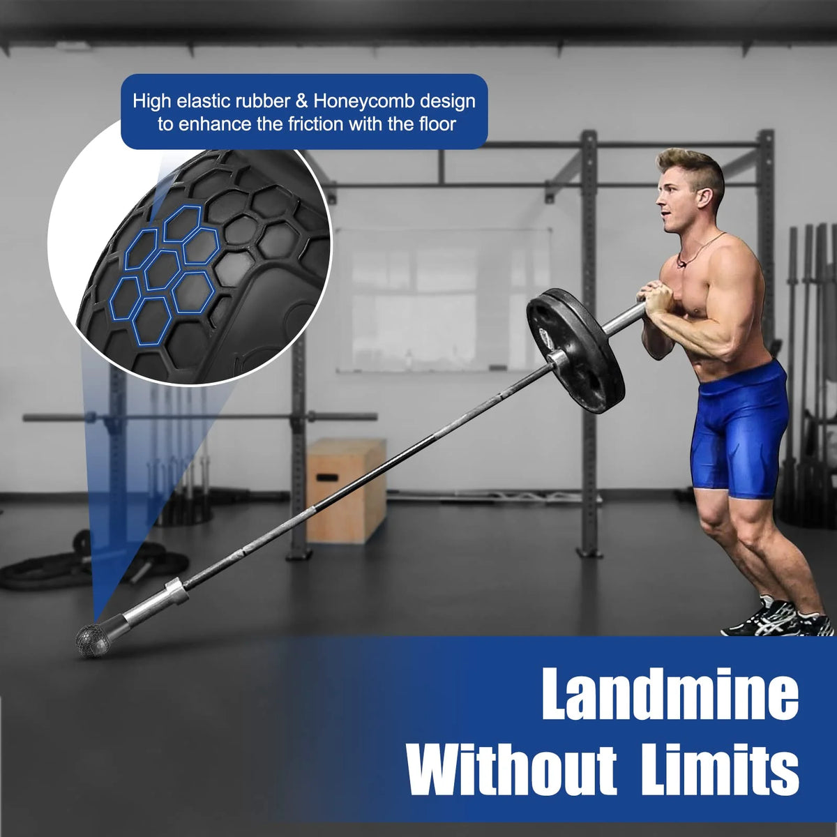 Landmine Attachment for Barbell, Fits 2 Inch Olympic Bars, Natural Rubber O13889