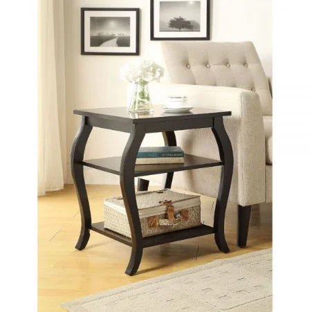 Black Finish Square End Table F582
