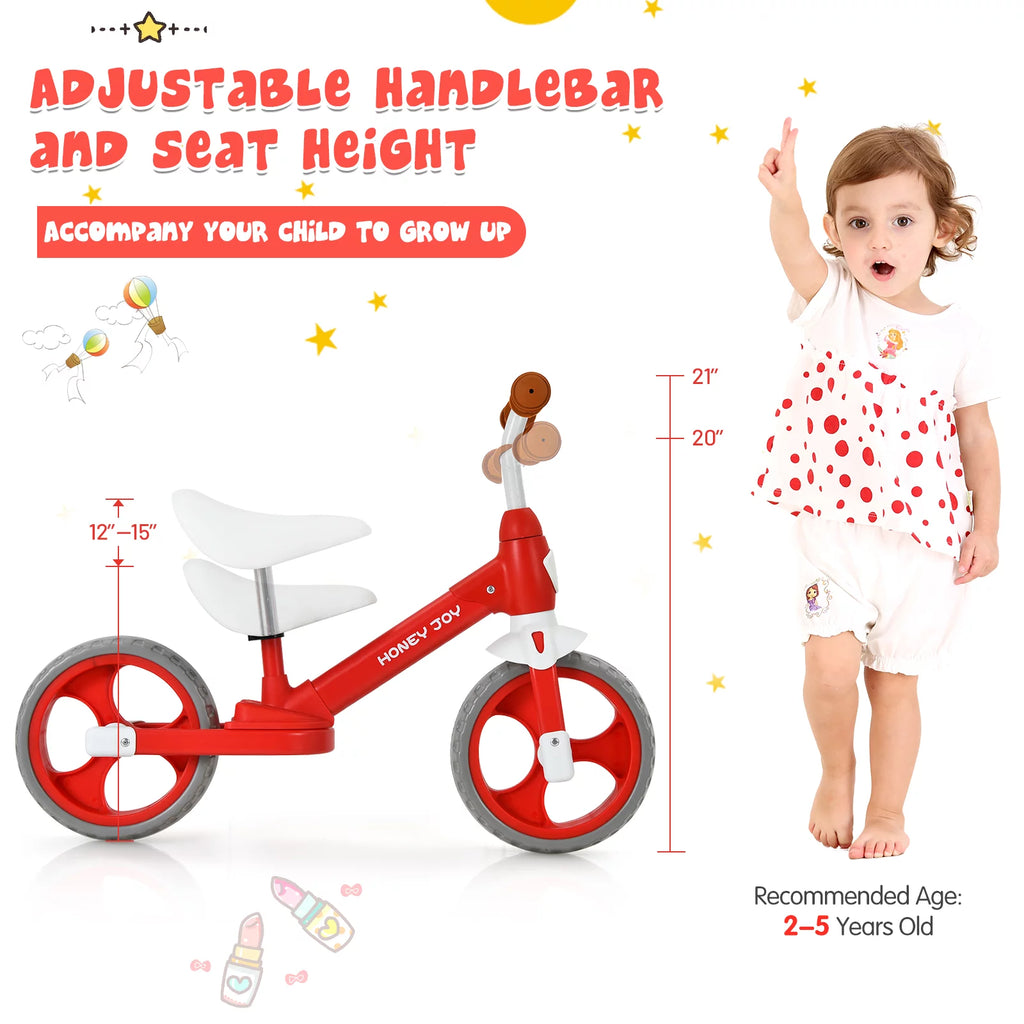 Kids Balance Bike with Feetrests Red A292