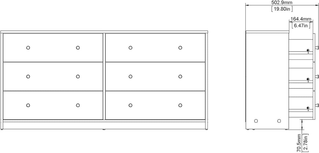 6 Drawer Double Dresser X5553