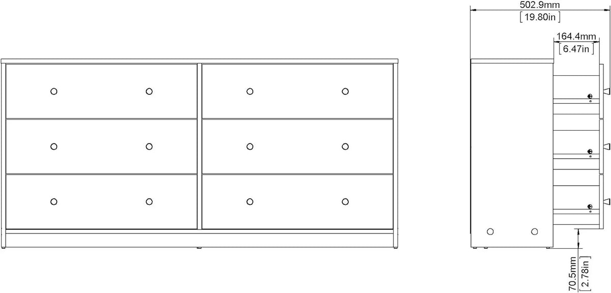 6 Drawer Double Dresser X5553