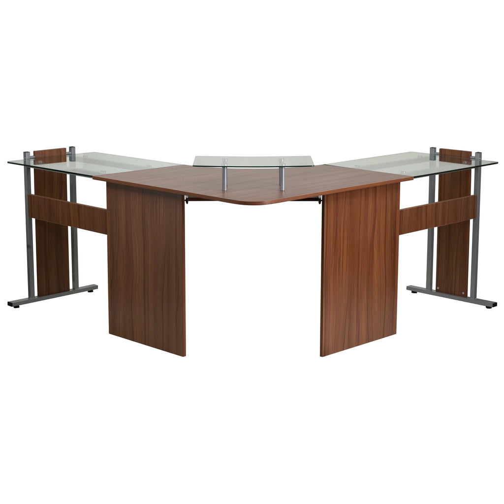 Laminate Corner Desk with Keyboard Tray and CPU Cart Q1671