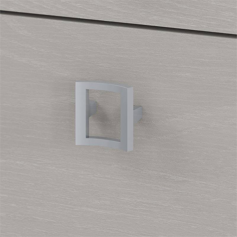 Gray Sand Bow Front Desk with Mobile File Cabinet B1087