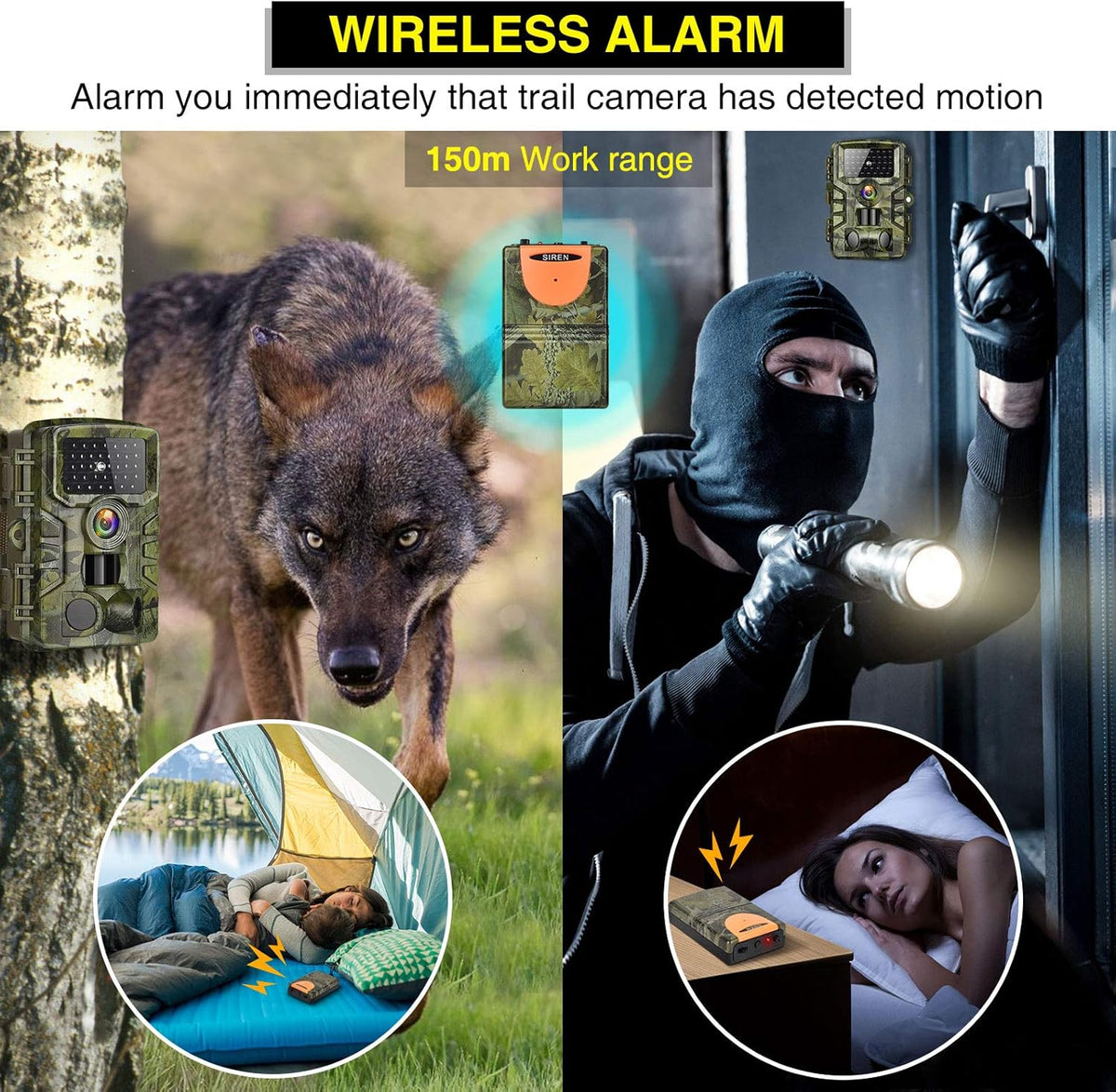 Trail Camera with Night Vision Motion Activated Waterproof Wildlife Camera Pack of 2 E930954