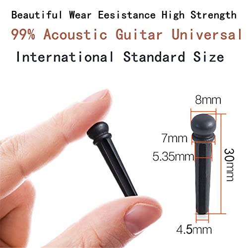 Acoustic Guitar Bone Bridge Saddle with 6pcs Abalone Dot Bridge Pins and Pins Puller S538