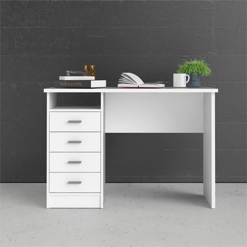 White Wooden Writing Desk Set I17917