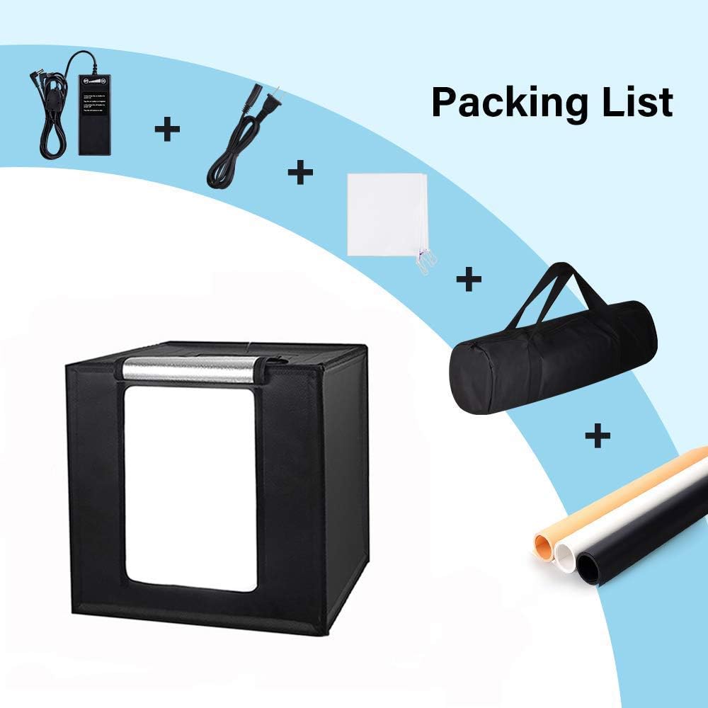 Portable 24 x 24 Inch Photo Studio Light Box with LED Lights and 3 Color Backdrops N76660