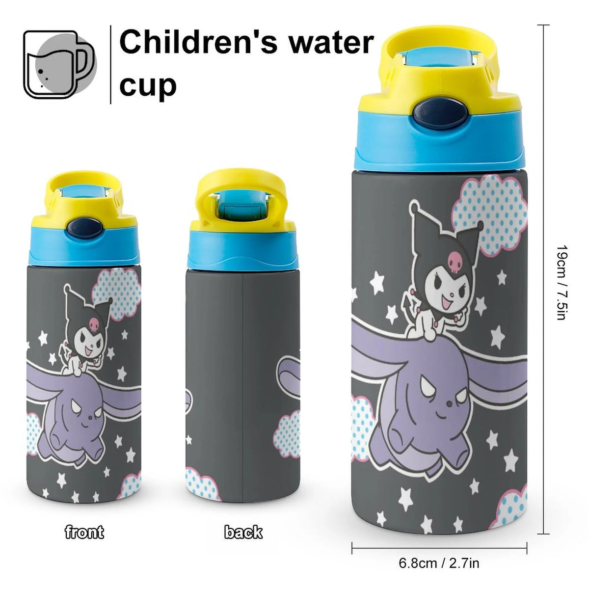 Children's Vacuum Insulated Stainless Steel Water Bottle With Straw W8121
