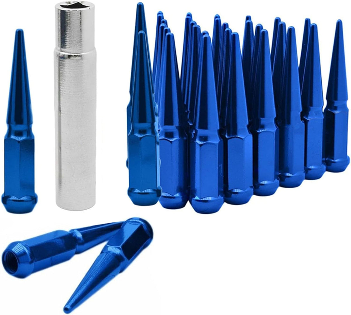 32 Spike Blue 1/2-20 Taper Lug Nuts A9042