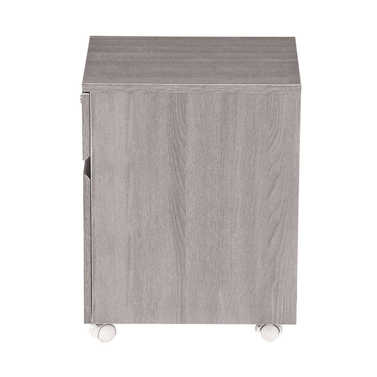White Rolling Two Drawer Vertical Filing Cabinet with Lock M798