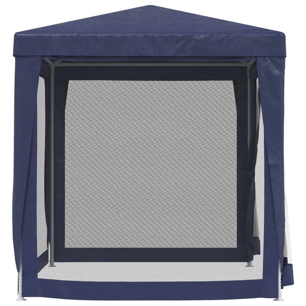 Blue Party Tent 4 Mesh Sidewalls 6.6'x6.6' HDPE D366