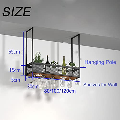 Hanging Wine Rack, 1-layer Wrought Iron Shelving F188143