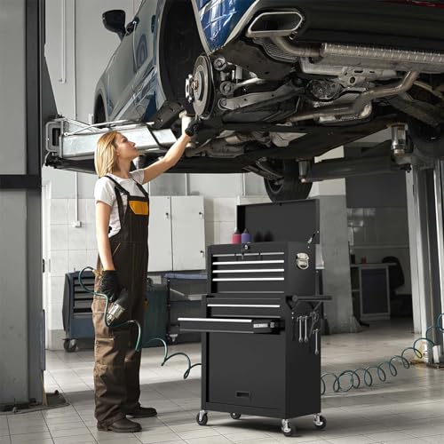 8-Drawer Rolling Metal Tool Chest with Lockable Drawer (BLACK) Z963