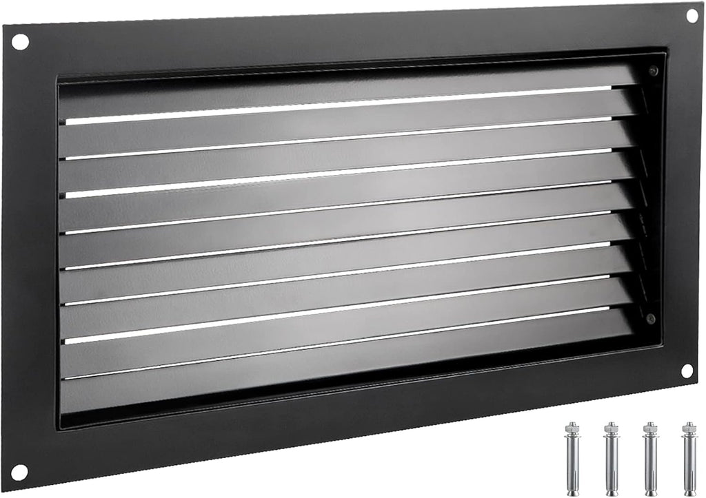 Black 8" x 16" Wall Mounted Flood Vent Q321075