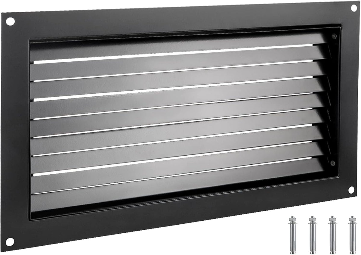 Black 8" x 16" Wall Mounted Flood Vent Q321075