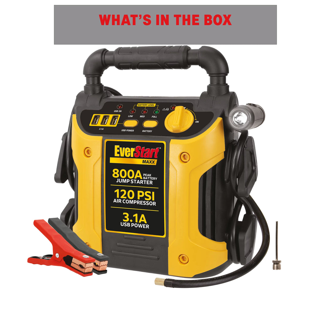 800 Peak Amp Jump Starter with 120 PSI Compressor L783444