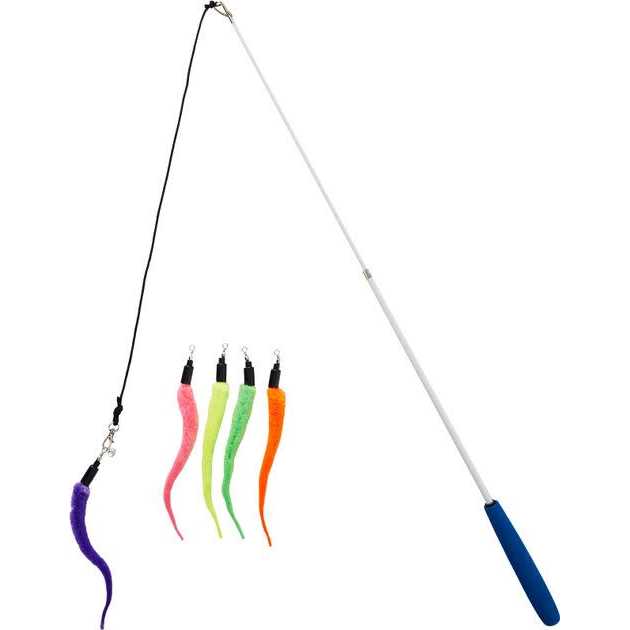 Cat Wand Toy 5-Piece Worm Teaser M95892