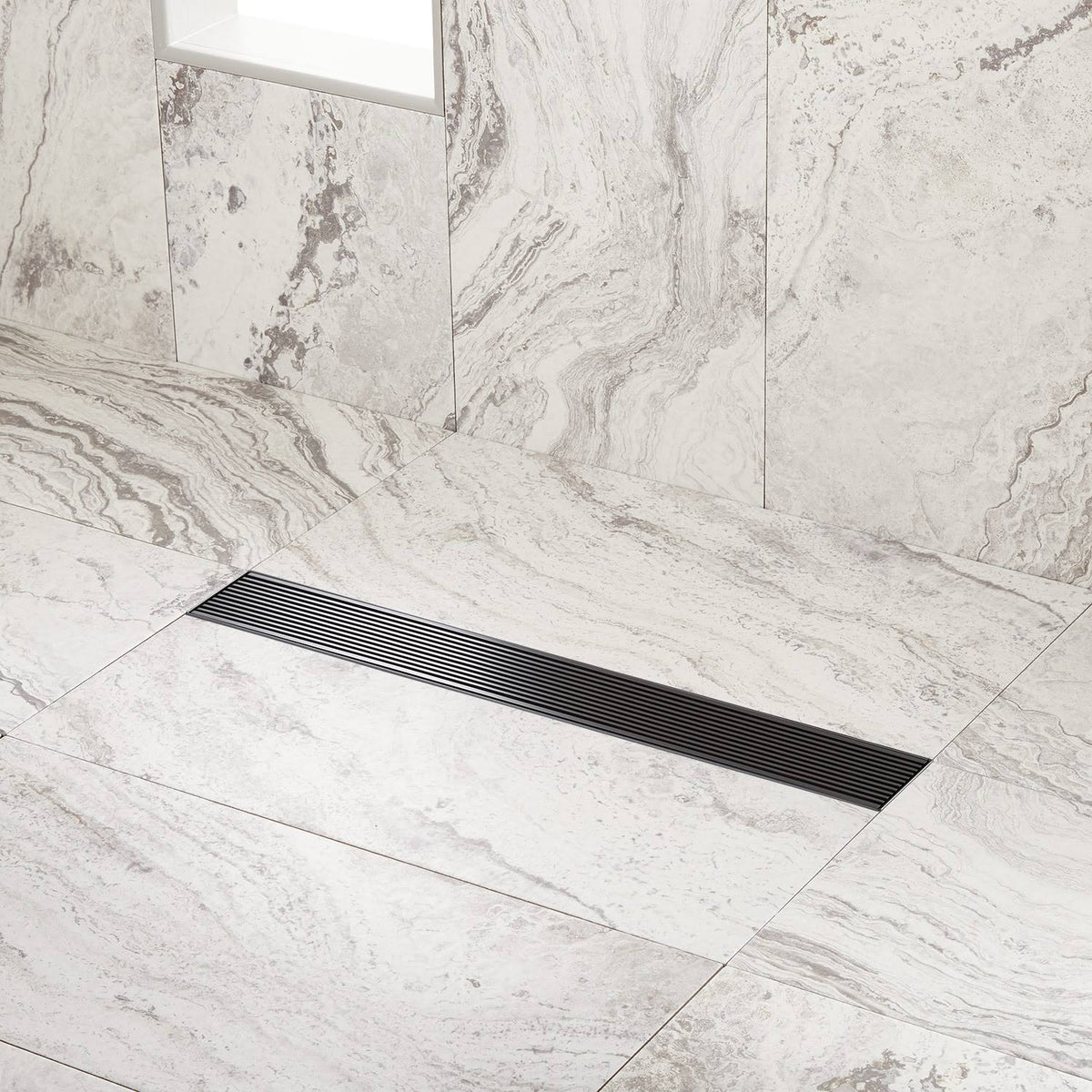 Oil Rubbed Bronze Linear Shower Drain with Flange A86364