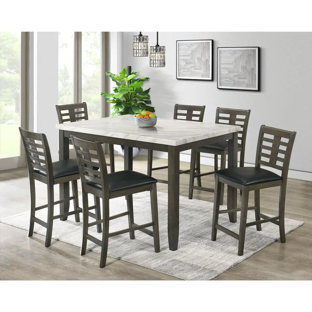 White 7PC Counter Height Dining Set Z94005