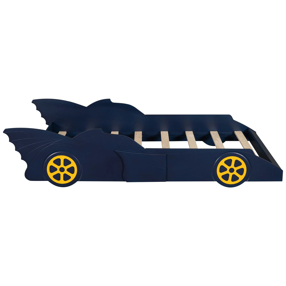 Wood Race Car-Shaped Twin Size Platform Bed E78768