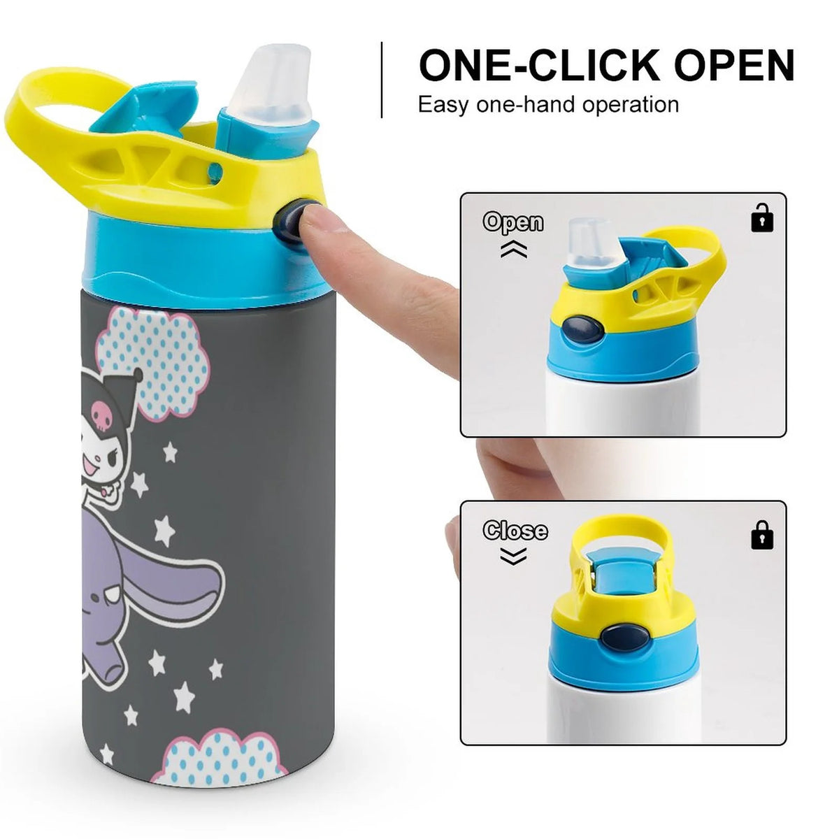 Children's Vacuum Insulated Stainless Steel Water Bottle With Straw W8121