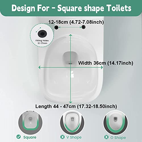 Square Toilet Seat with Adjustable Hinges Y557