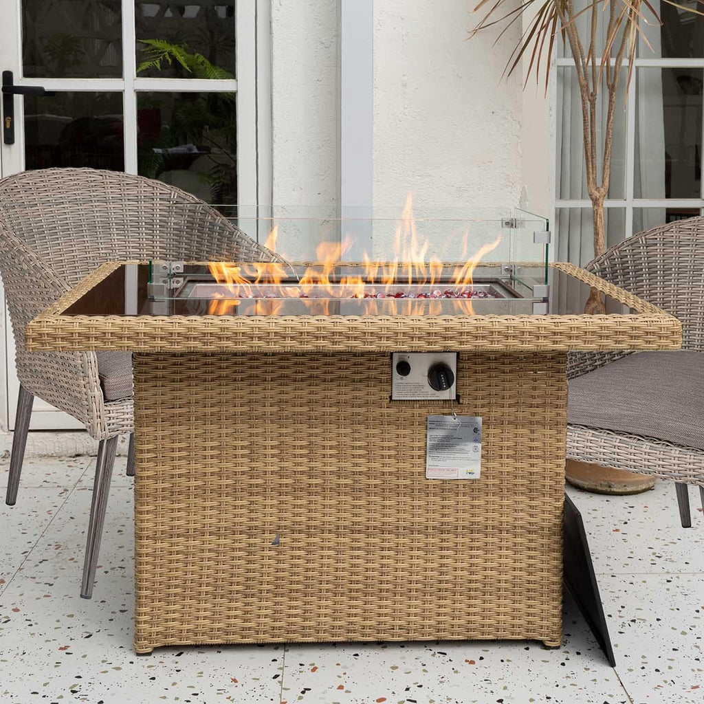 43 Fireplace Table 55,000 BTU Stainless Steel Propane Fire Pit I752