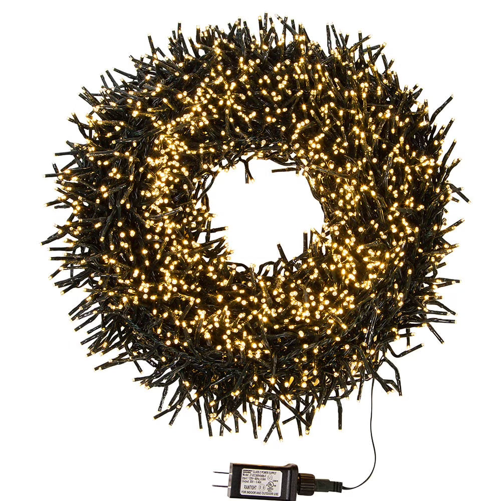 3000-Light 98-Foot Cluster Garland with Warm White LED Lights N77801