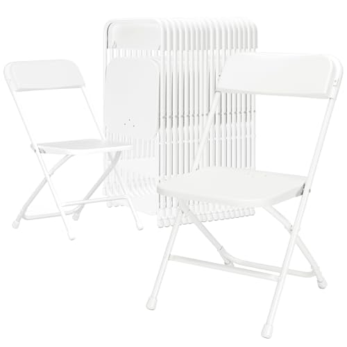 White 10 Pack Plastic Folding Chairs with Steel Frame Y11059
