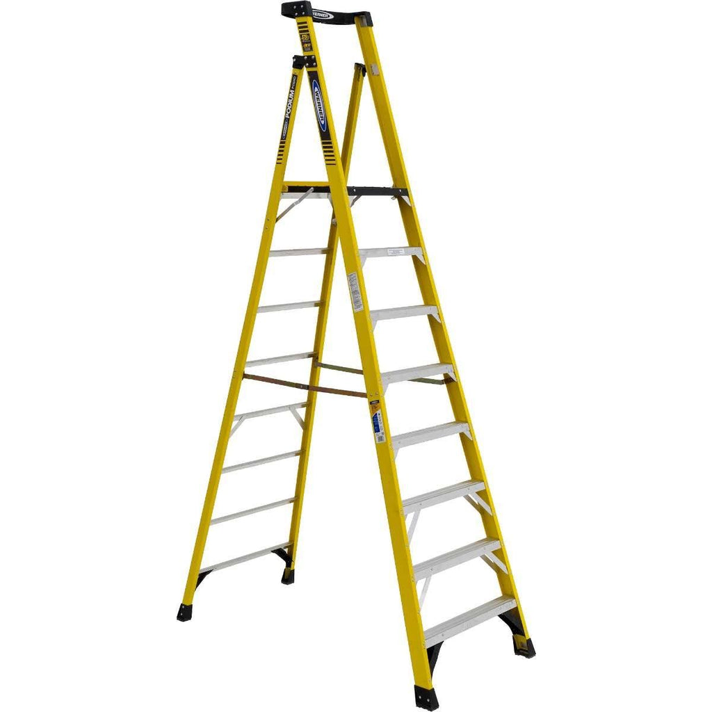 Podium 8-ft Fiberglass Type IAA Step Ladder Y53878