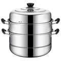 1pc Stainless Steel Three Layers Steamer Pot W950