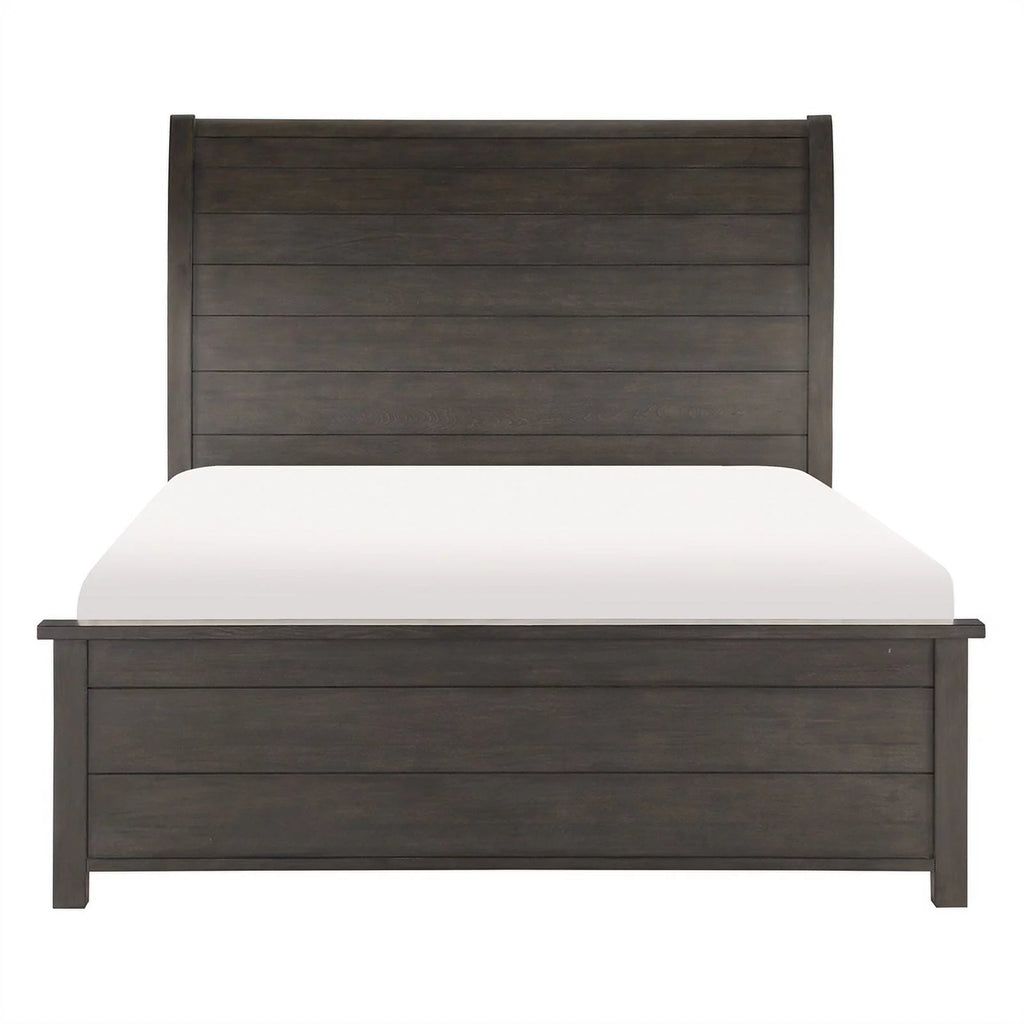 California King Sleigh Bed in Dark Cherry A8547