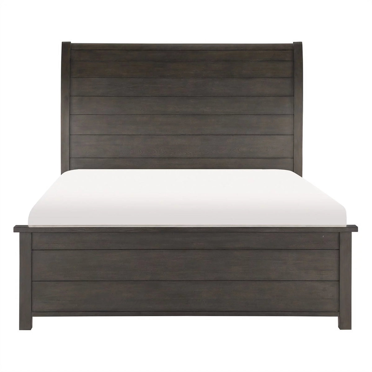 California King Sleigh Bed in Dark Cherry A8547