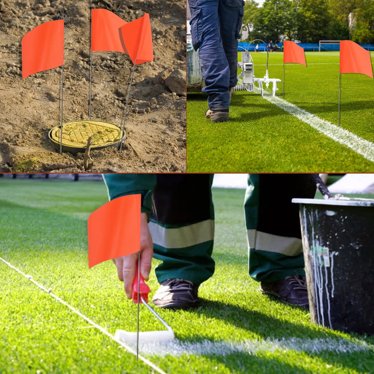Orange 140 Pack 4x5x15inch Marking Flags U574665