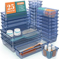 25 PCS Clear Plastic Drawer Organizer Set, 4 Sizes F12663