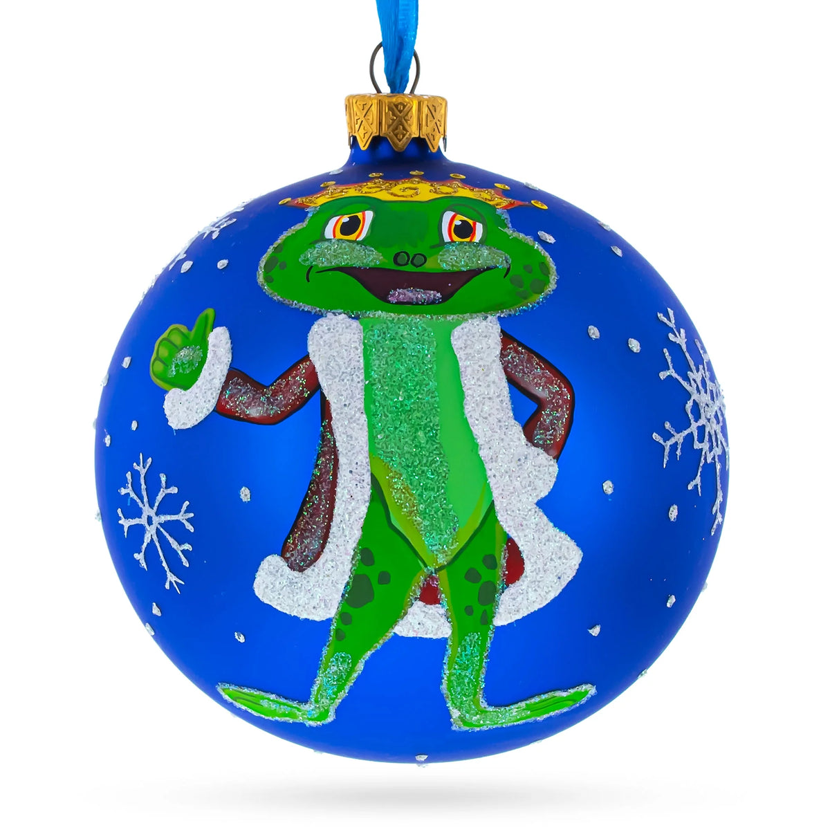 Hand-Blown Glass Ball Christmas Ornament 4 Inches Q7607