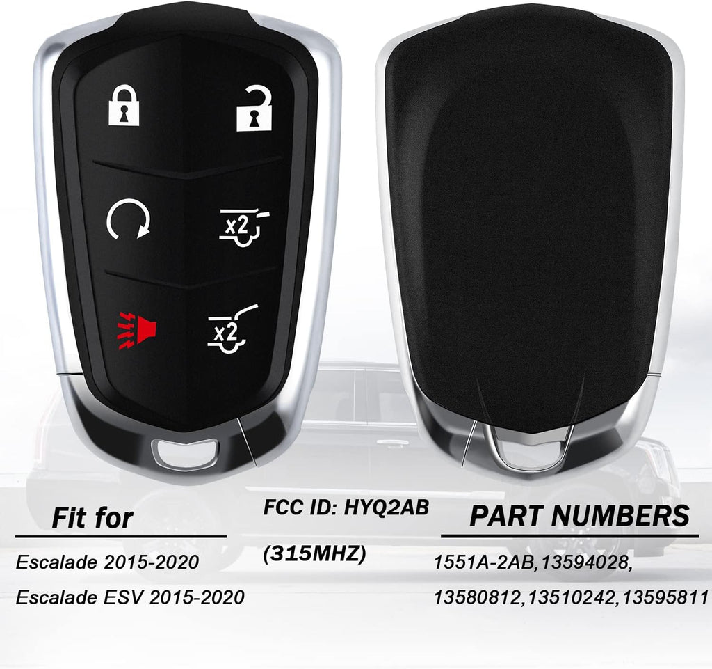Replacement 6 Buttons Proximity Smart Keyless Entry Remote Fob 315Mhz 1 Piece M92123