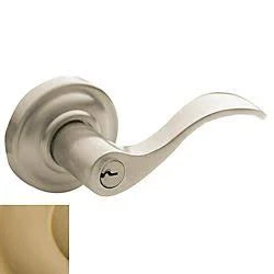 Left Hand Keyed Entry Door Lever Set with Lifetime PVD Satin Z235