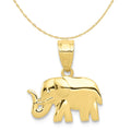 10K Yellow Gold Elephant Pendant Charm with Rope Chain Necklace 20'' E4960
