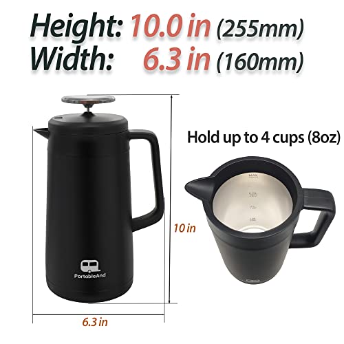 34oz Double Vacuum Insulation Stainless Steel French Press Coffee Maker J5135